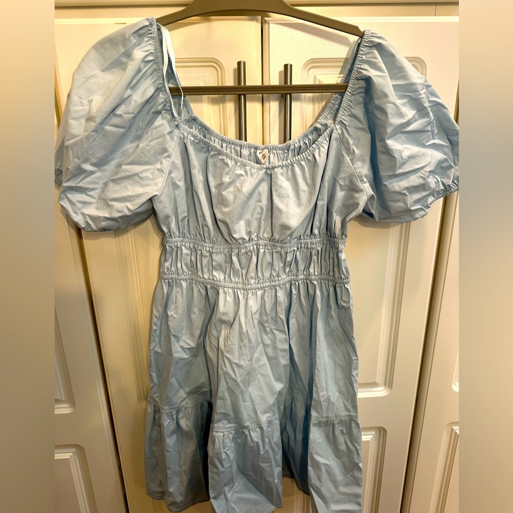 Brass Plum Nordstrom Baby Blue Puffy Sleeve Mini Dress